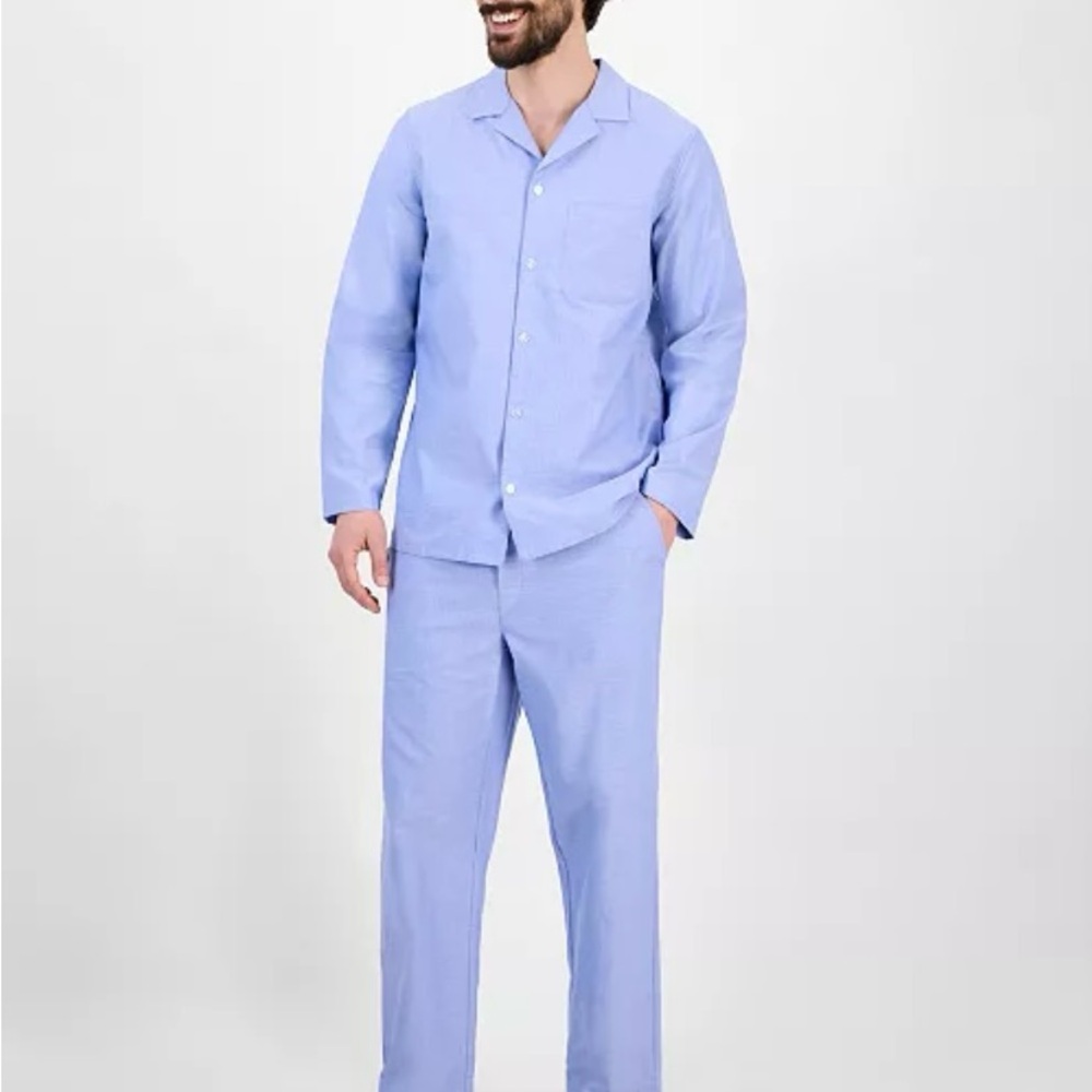 Light Blue Club Room Men's Oxford Pajamas